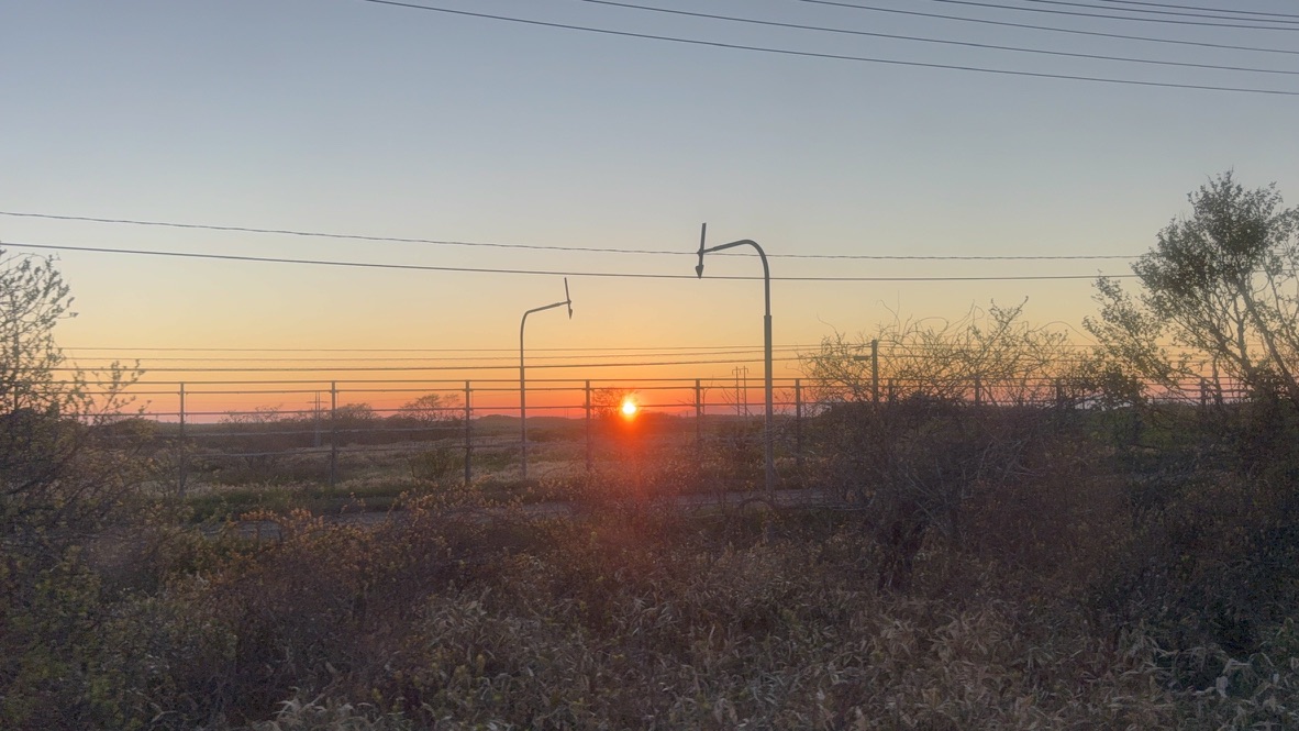 西和田駅付近の夕陽