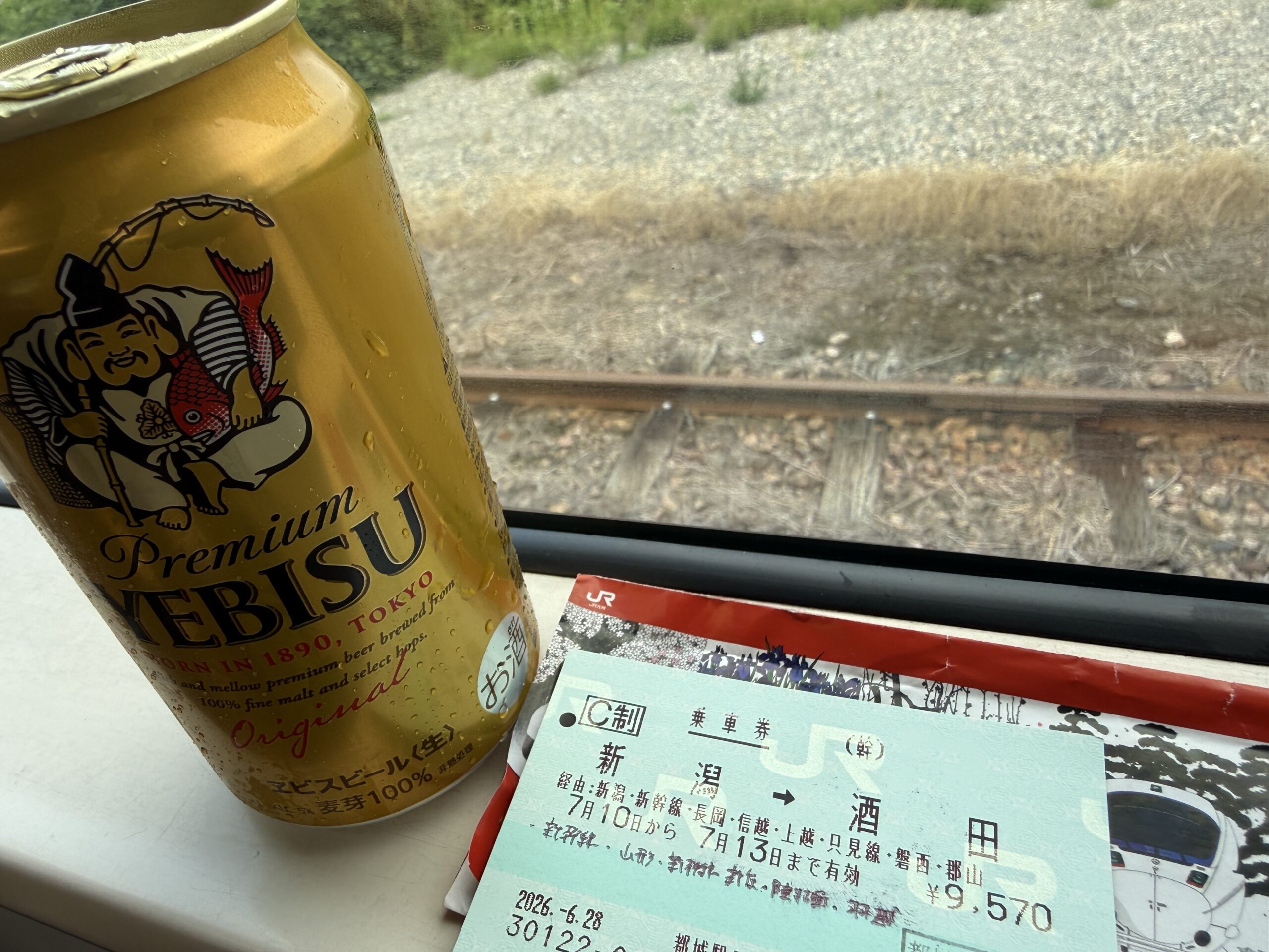 キハ110 車内 只見線 ビール