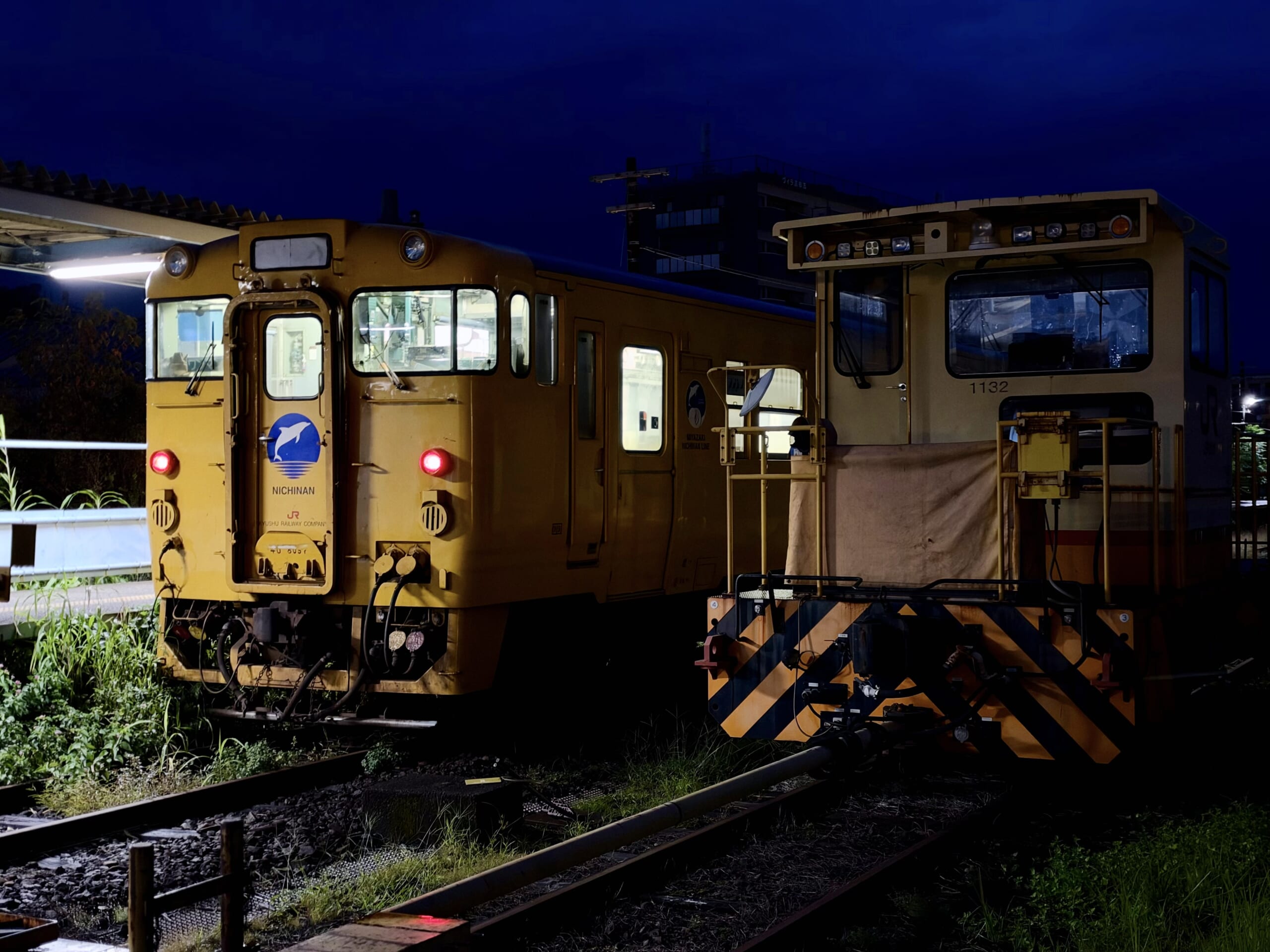 志布志駅 キハ40 8097 20.3℃ 湿度高め 人影なし